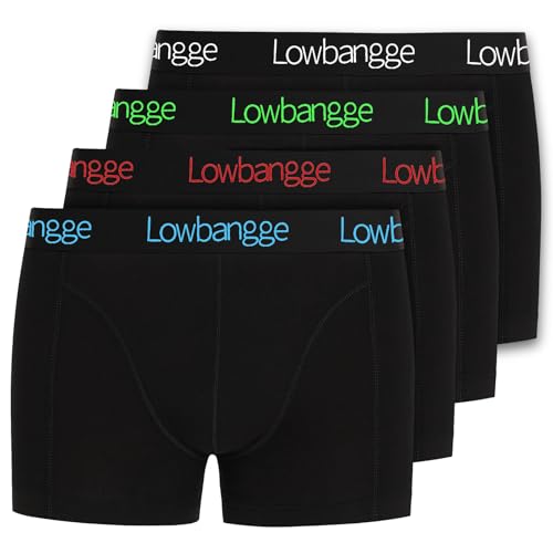 Lowbangge Boxer Shorts Men's Underwear, Boxershorts Herren Baumwolle, Komfortabler Schnitt mit hochwertiger Verarbeitung, Pack of 4 von Lowbangge