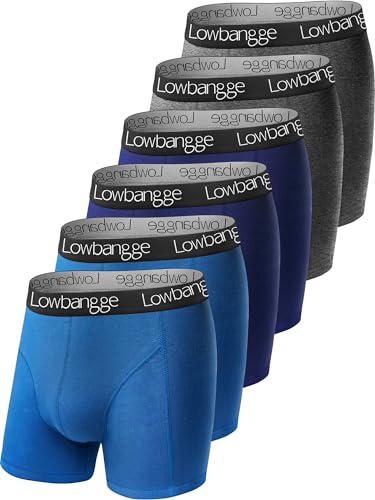 Lowbangge Boxershorts Herren 6er Pack Unterhosen Männer Baumwolle Men Retroshorts Boxer Unterwäsche S, M, L, XL, XXL, XXXL von Lowbangge