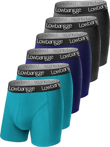 Lowbangge Boxershorts Herren 6er Pack Unterhosen Männer Baumwolle Men Retroshorts Boxer Unterwäsche S, M, L, XL, XXL, XXXL von Lowbangge