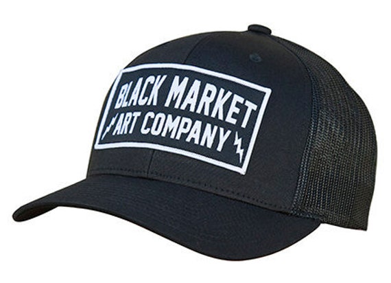 Black Market Art Company Electric Patch Snap Back Trucker-Hut | Baseballmütze Trucker Cap Snapback Hut Mit Niedriger Krone von LowbrowArtCompany