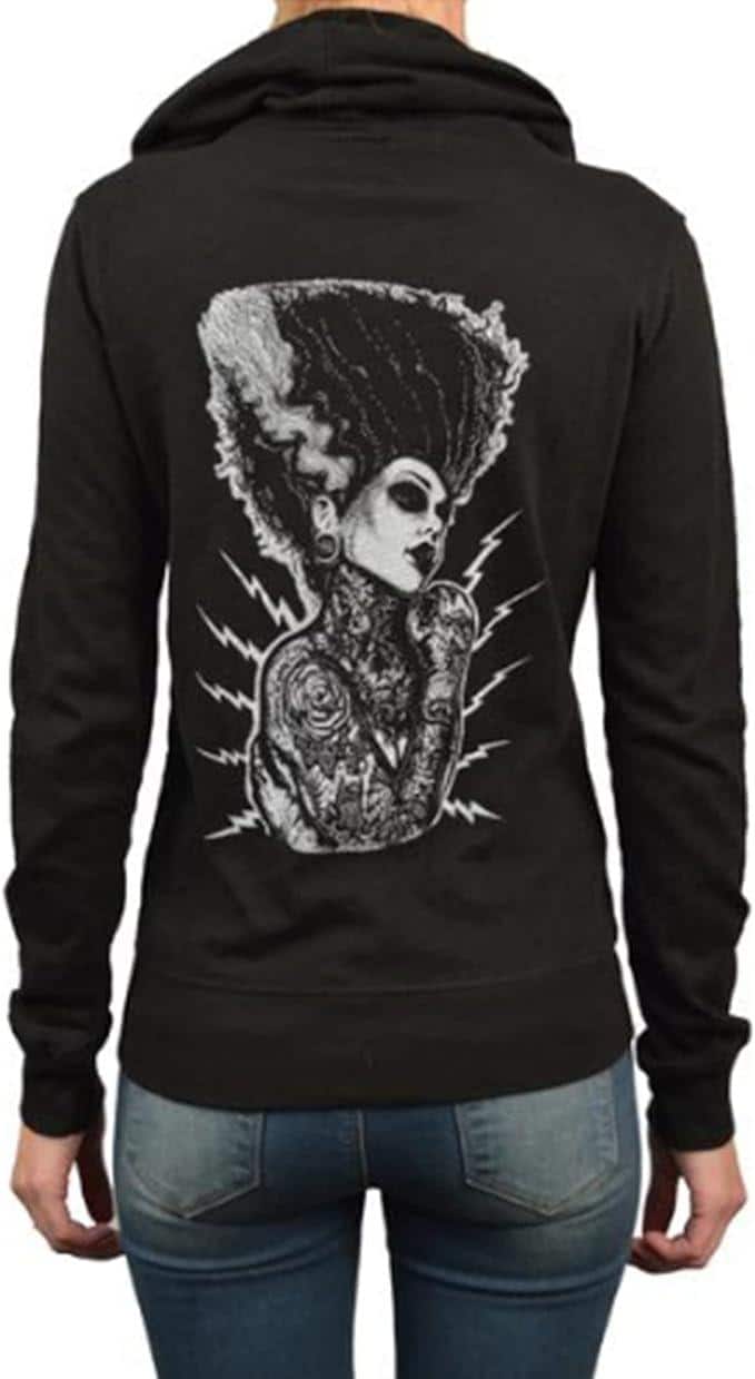 Demon Love Girls Braut Von Frankenstein Grafik-Zip Hoodie | Frauen Hoodies Mädchen Grafik Tolles Geschenk von LowbrowArtCompany