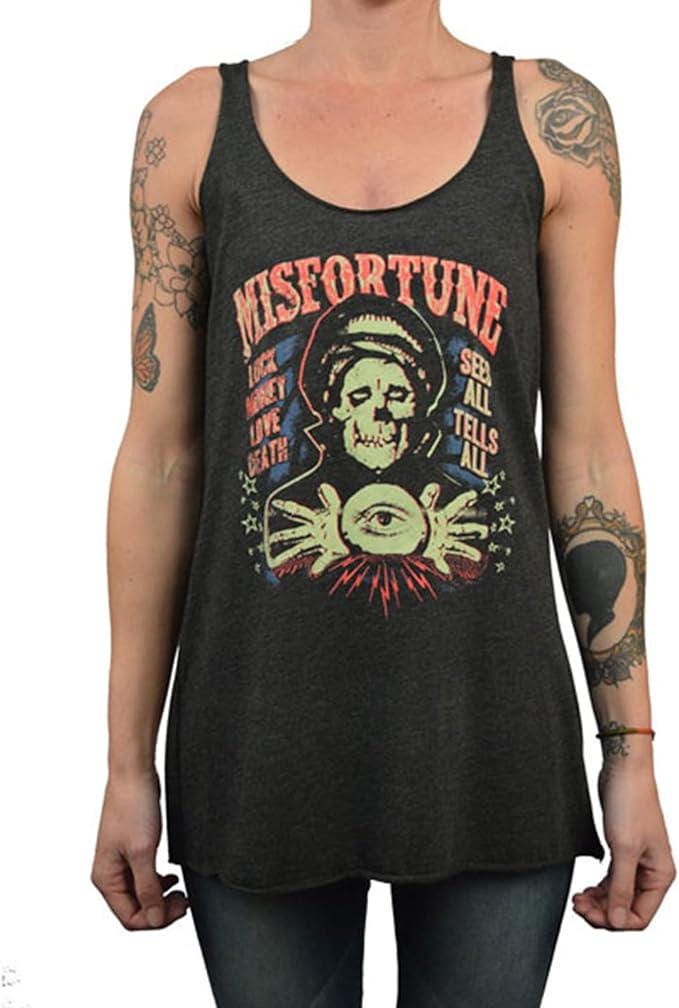Misfortune Girls Graphic Unfertiges Racerback Tank Top | Karneval Grafik T-Shirt Wahrsagerin Mädchen Top, Tolles Geschenk von LowbrowArtCompany