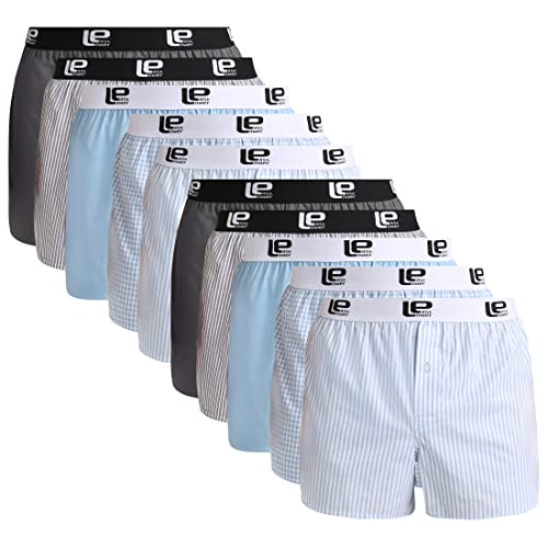 Lower East Herren Le215 Boxershorts, Hellblau/Grau, S (10er Pack) von Lower East