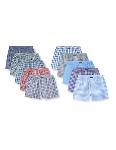 LE H Boxershorts 10er Set, American, Business/ Kleine Karos, L (10er Pack) von Lower East