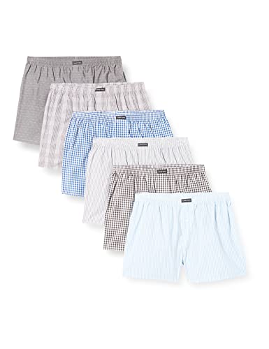 LE H Boxershorts 6er Set, American, Mustermix, M (6er Pack) von Lower East