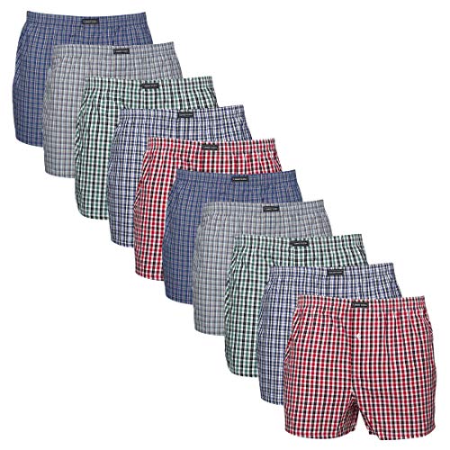 Lower East Herren LE150 Boxershorts, Classic Karriert (10er Pack), M von Lower East