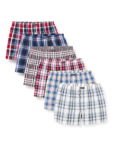 LE H Boxershorts, American 6er Set, Kariert, M (6er Pack) von Lower East