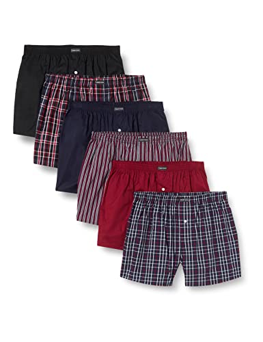 Lower East Herren LE150 Boxershorts, Navy/Schwarz/Bordeaux (6er Pack), M von Lower East