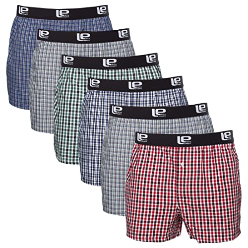 Lower East Herren Le215 Boxershorts, Classic Karriert, 4XL (6er Pack) von Lower East