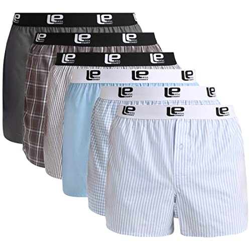 Lower East Herren Le215 Boxershorts, Hellblau/Grau, XXL (6er Pack) von Lower East