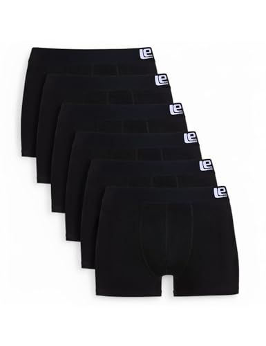 Lower East Herren LE159 Boxershorts, (Schwarz-OHNE STREIFEN-6er Pack), 2XL von Lower East