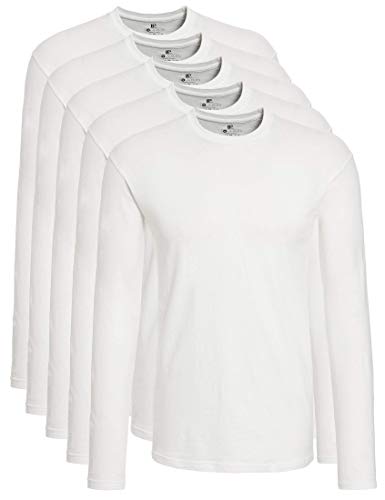 Lower East Herren Langarmshirt, 100% Baumwolle, Rundhalsausschnitt (5er-Pack) von Lower East