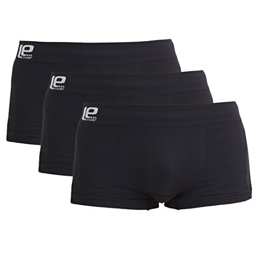 Lower East Herren Nahtlose Boxershorts, 3er-Pack, Schwarz, XXL von Lower East