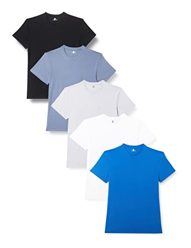 Lower East Herren T-Shirt mit Rundhalsausschnitt aus Baumwolle im Multipack von Lower East