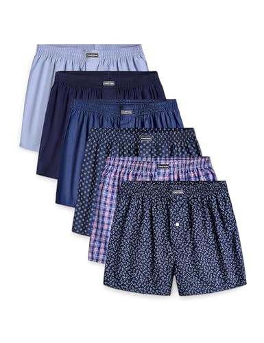 Lower East Men's Herren Boxershorts Boxer Shorts, Blue Variety, 4XL (6er Pack) von Lower East