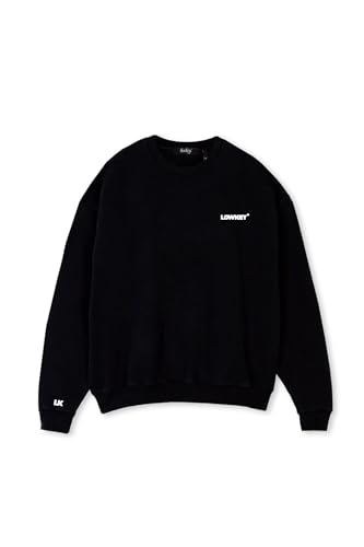 Lowkey Basic Sweater │ Oversize Pullover Modern Fit Streetwear 470GMS Sweatshirt Herren Damen Freizeit und Sport Pulli (L, Schwarz) von Lowkey