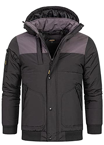 Lowrider Herren Winterjacke 2-Tone Jacke Bomberjacke Kapuze schwarz grau 932122 Größe 3XL von Lowrider