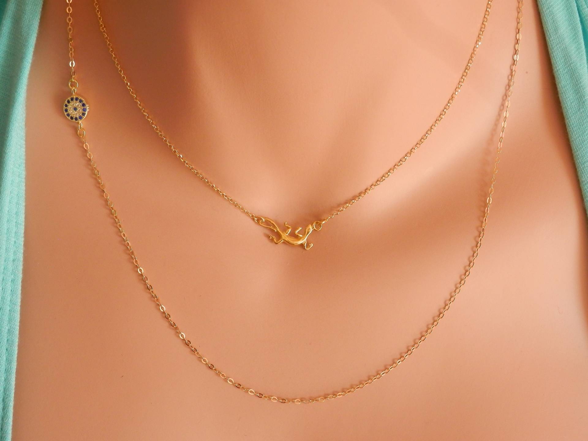 Gold Böser Blick Halskette Gold Böser Blick Halskette von LowyLuxuryJewels