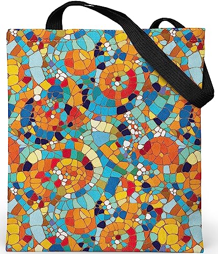 Loxato Tote Bag Aesthetic mit Reißverschluss - Aesthetic Tasche - Stofftasche Damen - Stofftasche mit Reißverschluss - Jutebeutel Bedruckt - Beuteltasche Damen - Stoffbeutel Aesthetic von Loxato