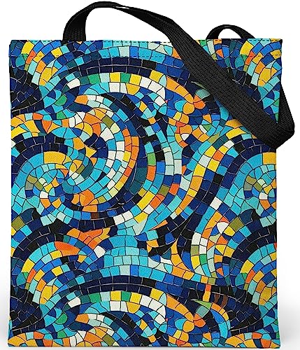 Loxato Tote Bag Aesthetic mit Reißverschluss - Aesthetic Tasche - Stofftasche Damen - Stofftasche mit Reißverschluss - Jutebeutel Bedruckt - Beuteltasche Damen - Stoffbeutel Aesthetic von Loxato