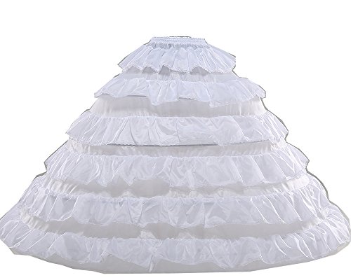 Loywe, Luxus Reifrock Petticoat aus Satin, 4 Ringe, Taille Umfang bis 110cm, LW4816-W-X von Loywe