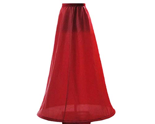 Loywe, Reifrock Petticoat aus Satin, Rot, 1 Ringe, Taille Umfang bis 85cm, LW4807-R-N von Loywe