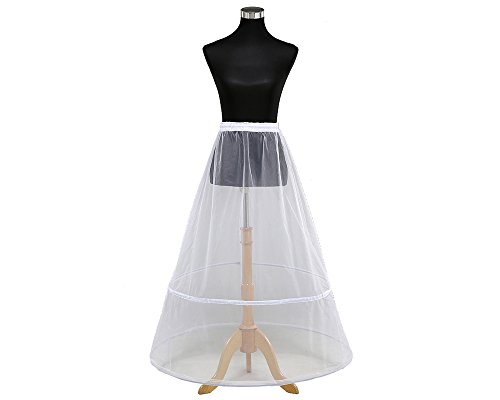 Loywe, Reifrock Petticoat aus Satin, Transparent, 2 Ring, Taille Umfang bis 105 cm, LW4809-W-X-T von Loywe