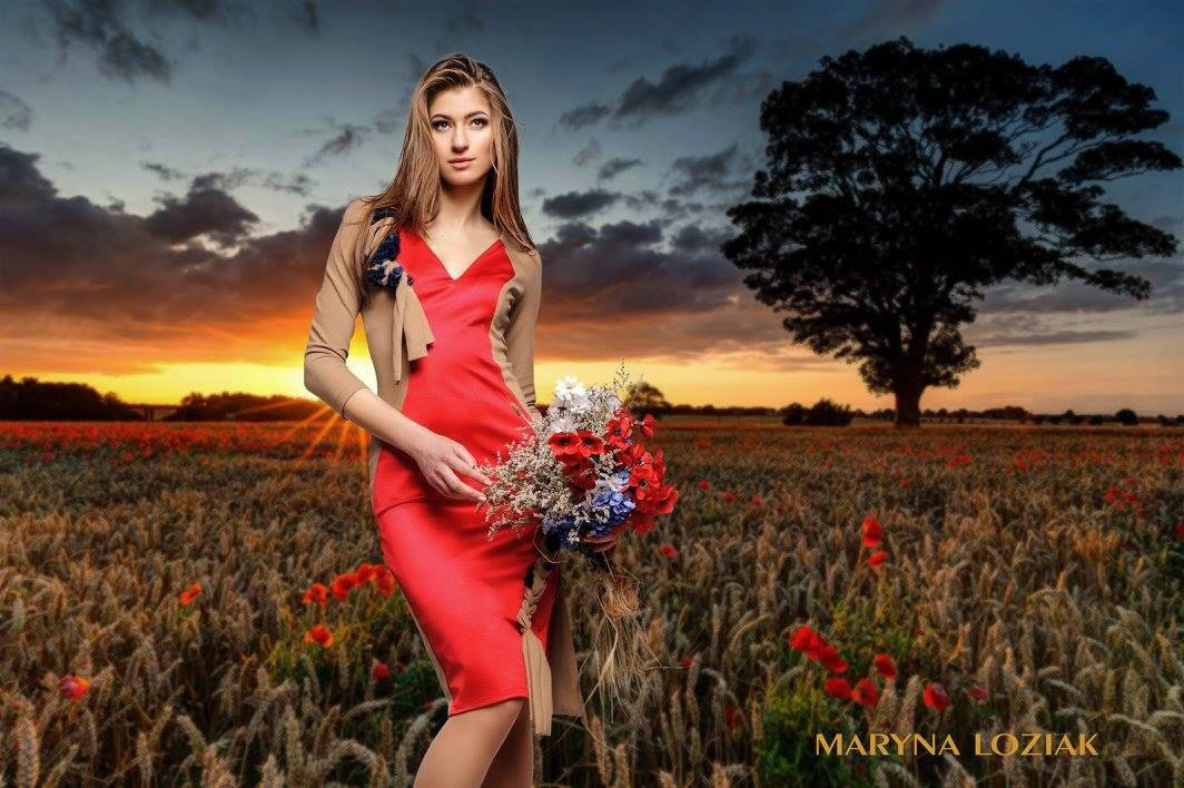 Kleid. Exklusiv. Rot/Beige Kleid. Exklusiv. Rot/Beige von LoziakBoutique
