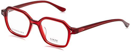 Lozza VL4319 Brille, Shiny TRANSP.Bordeaux Red, 50 Unisex Erwachsene, Shiny Transp.Bordeaux Rot von Lozza