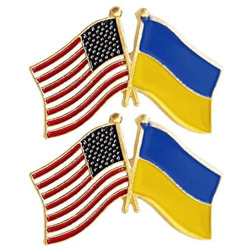 Anstecknadel Mit Us-ukrainischer Flagge – 2 Stück, Freundschaftsflaggenabzeichen „amerikanisch-ukrainische Flagge“, Unterstützen Sie Die Ukraine-knopfbrosche Für Feiern, Sportveranstaltungen von Lpitoy