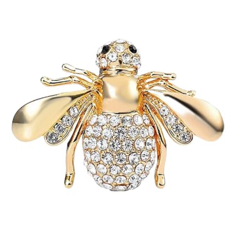 Biene Brosche Strass Insekt Pins Honig Biene Corsage Abzeichen Schmuck Für Kragen Kleid Pullover Schal Schal Gold von Lpitoy