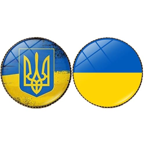 Brosche Mit Ukraine-flagge, 2 Stück, Runde Abzeichen Mit Ukrainischer Flagge, Runde Ukrainische Anstecknadel Für Kleidung, Taschen, Zubehör von Lpitoy