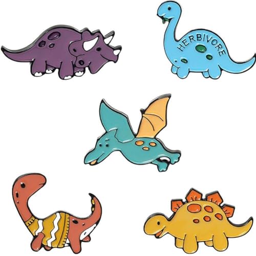 Cartoon Dinosaurier Pins Stegosaurus Pterosauria Broschen Für Kinder Jurassic Tier Abzeichen Tasche Anstecknadel Schmuck Zubehör Geschenk von Lpitoy