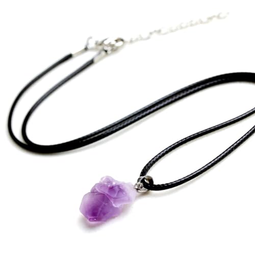 Lpitoy Amethysts Kristall Anhänger Halskette Unregelmäßige Form Lavendel Semi-preecious Chakra Schmuck Halskette Geschenk von Lpitoy