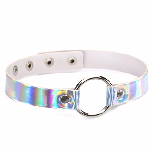 Lpitoy Holographic Choker Punk Festival Wear Iridescent Pink Holograph 90s Choker Grunge Rave Festival Party Schmuck Random Color von Lpitoy