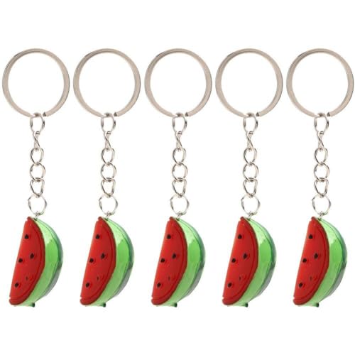 Lpitoy Niedlicher Fruchtschlüsselring 5pcs Harz Simulation Wassermelonen Schlüsselbund Fashion Key Halter Kawaii Bag Hängende Origination von Lpitoy