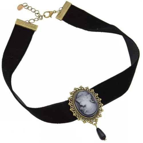 Lpitoy Vintage Gothic Choker Halskette Barock Lady Cameo Anhänger Choker Punk Halsketten Schmuck Für Frauen Mädchen von Lpitoy