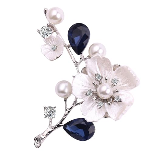 Pflaume Perle Strass Brosche Pin Tanzen Party Zubehör Frauen Schmuck Weiß von Lpitoy