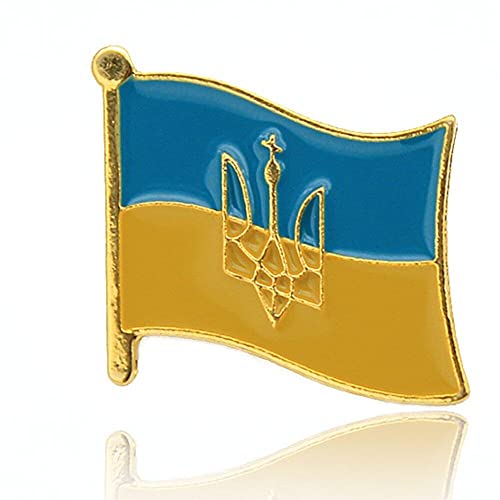 Ukraine-flaggen-brosche, Nationalblumen-brosche, Patriotisches Abzeichen, Anstecknadeln, Personalisiertes Knopfabzeichen Zur Dekoration von Lpitoy