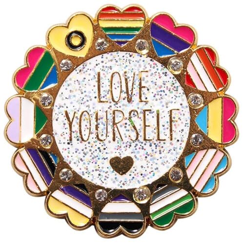 Yourself Rainbow Loving Heart Pride Pins Metallbrosche Abzeichen Modeschmuck Kleidung Hut Rucksack Zubehör Geschenke von Lpitoy