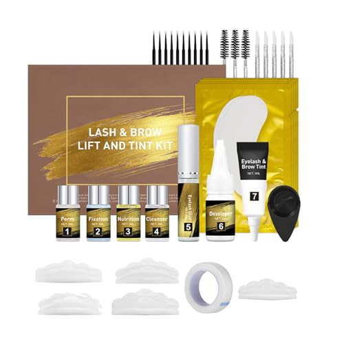 Lash Lift and Tint Kit, Professional Eyelash Perm Kit, Eyebrow Lamination Set, Easy To Use, Save Money And Time, Safe Ingredients And Formula, 11.2x3.3x15cm, For Girls And Women von Lpsdssre