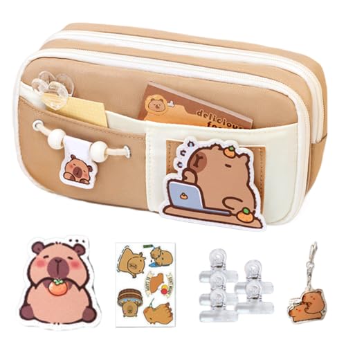 Lpsdssre Capybara Pencil Case | Wide Opening Pen Pouch | Large Capacity Pencil Case | Zippered Pen Organizer | Capybara School Supplies Adorable Capybara Themed Design for Teens Adults von Lpsdssre