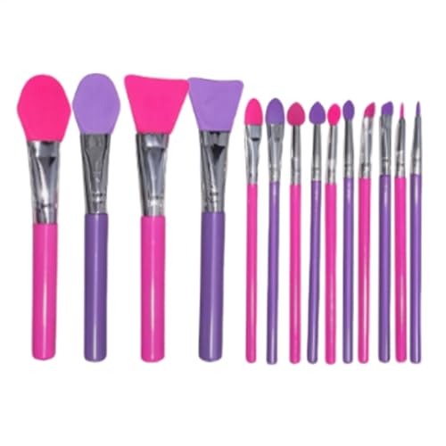 Silikon-Make-up-Pinsel, Lippenapplikator-Set, Lidschatten-Pinsel-Kit, vielseitiges Beauty- & Kunst-Set, ergonomisches Griff-Design, Silikon-ABS für Creme-Make-up und Kunstharz-Epoxid-Kunsthandwerk von Lpsdssre