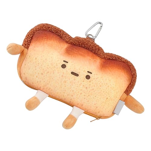 Toast-Münzgeldbörse | Plüsch-Rucksack-Anhänger | Geldbörse mit Reißverschluss | kleine Geldtasche | niedliches Münzfach | einzigartiges Toast-Design für alle, die niedliche und witzige Accessoires von Lpsdssre