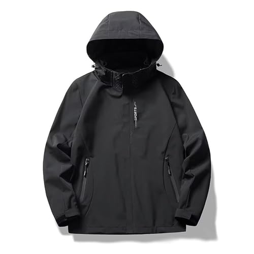 Lpstop Unisex Outdoor-Wanderjacke mit Abnehmbarer Kapuze Leichte Windjacke mit Reißverschluss für den Outdoor-Einsatz von Lpstop