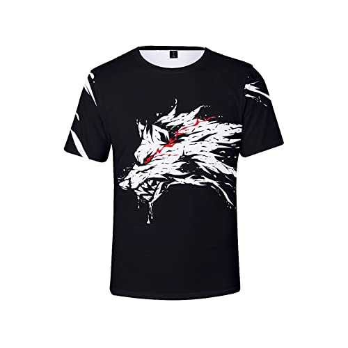 Wolf Shirt Wolf 3D Print T-Shirt Kurzarm Rundhals Freizeit T-Shirt für Damen Herren von Lpstop