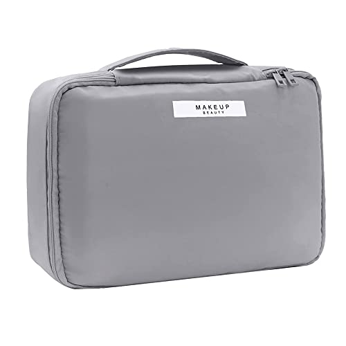Make-up-Tasche, Make-up-Tasche, Kosmetiktasche, für Frauen und Mädchen, perfekt für Reisen im Freien, grau von Lrikas
