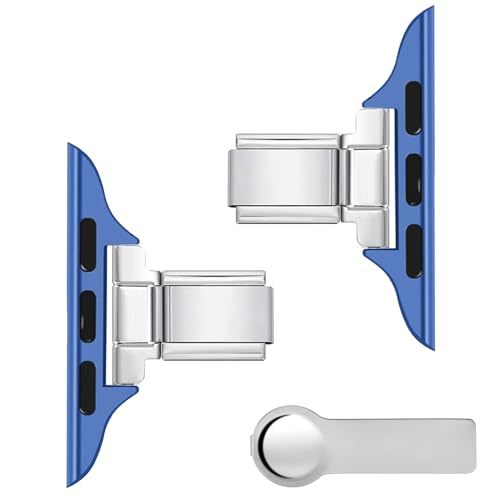 Charm-Verbinder aus Edelstahl zur Verwendung mit der Apple Watch, Charm-Armbandverbinder im italienischen Stil für Damen, kompatibel mit der I Watch 38–49 mm (Blau, 38/40/41/42mm) von Lrioehny