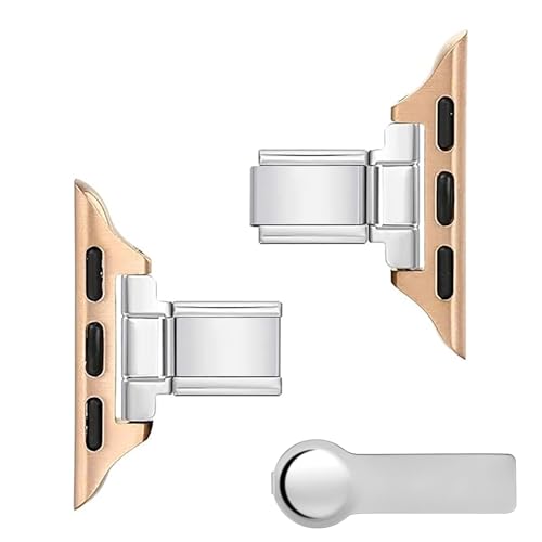 Charm-Verbinder aus Edelstahl zur Verwendung mit der Apple Watch, Charm-Armbandverbinder im italienischen Stil für Damen, kompatibel mit der I Watch 38–49 mm (Roségold, 38/40/41/42mm) von Lrioehny