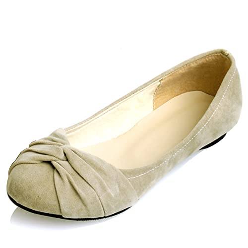 Damen Flache Ballettschuhe, Flache Pumpe Runde Zehen Ohne Verschluss Daily Schuhe Bogen Klassische Gjvekp Nude Gr 39 EU von Lroey Reoly